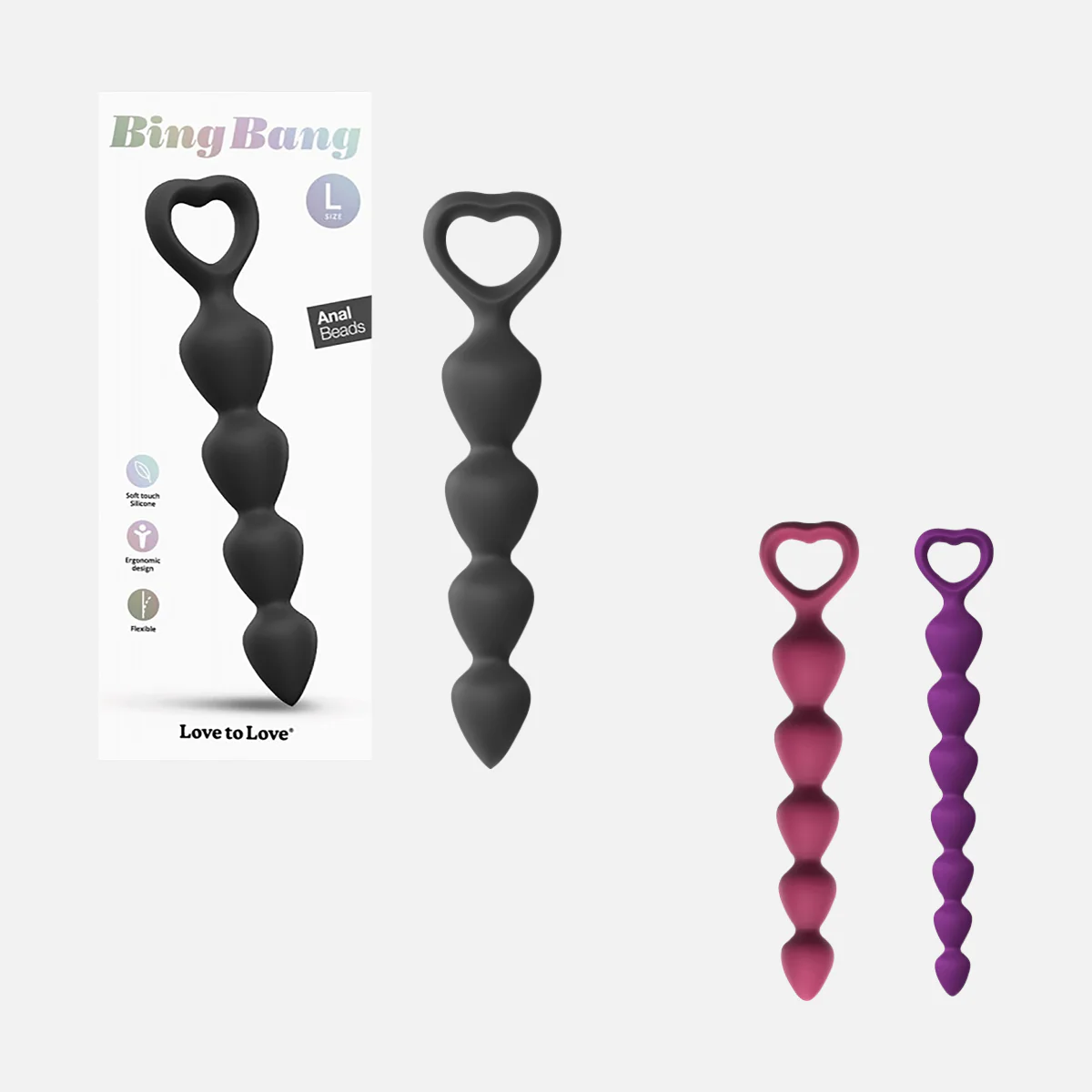 Bing Bang Non Vibrating Plug Set Large - Black - Image 4